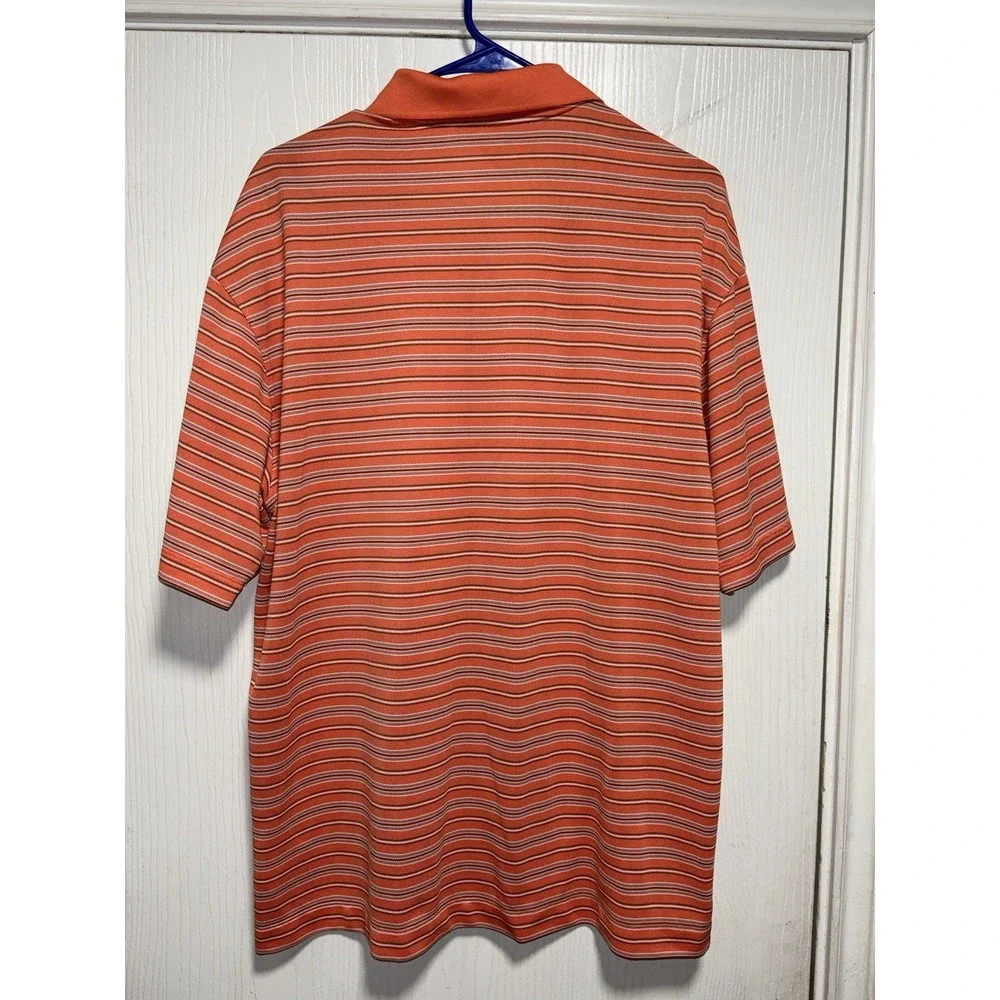 Nike Golf Fit-Dry Striped‎ Polo Moisture Wicking  Men's LARGE Orange